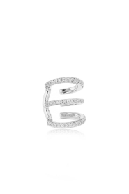Billion Avenue |  Rhodium-plated earcuff Ivy Trio | silver