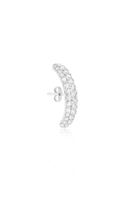 Billion Avenue |  Rhodium-plated earring with rhinestones Vif Diamond | silver