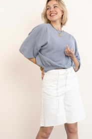 Club L'avenir |  Denim baggy short Elva | white | Picture 6