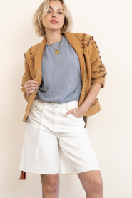 Club L'avenir |  Denim baggy short Elva | white | Picture 2