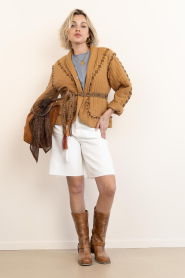 Club L'avenir |  Denim baggy short Elva | white | Picture 4