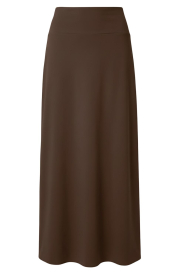 Club L'avenir |  Jersey maxi skirt Manu | brown | Picture 1
