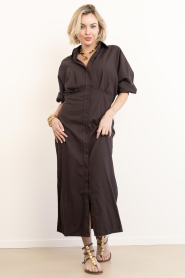 Club L'avenir |  Cotton maxi dress Hania | brown | Picture 3