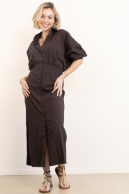 Club L'avenir |  Cotton maxi dress Hania | brown | Picture 4