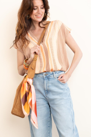 Little Soho |  Shawl with print Vintage | orange | Picture 5