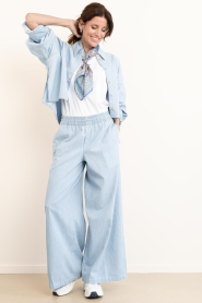 Little Soho |  Shawl with print Paisley | dark blue | Picture 3