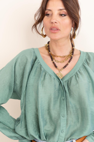 Little Soho |  Necklace with beads and coin Lola | brown | Picture 2