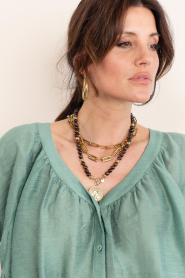 Little Soho |  Necklace with beads and coin Lola | brown | Picture 7