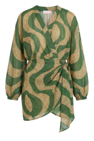 The Belle of the Beach |  Cotton mini dress with print Suzie | green