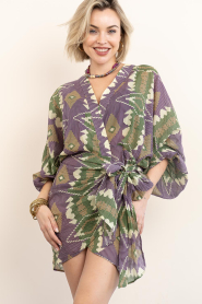 The Belle of the Beach |  Cotton mini dress with print Suzie | green | Picture 6
