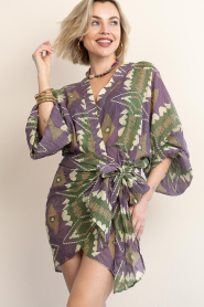 The Belle of the Beach |  Cotton mini dress with print Suzie | green | Picture 7