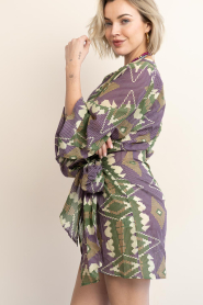 The Belle of the Beach |  Cotton mini dress with print Suzie | green | Picture 8