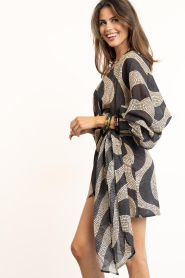 The Belle of the Beach |  Cotton mini dress with print Suzy | black & white | Picture 6