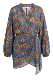 The Belle of the Beach |  Cotton mini dress with print Suzie | yellow | Picture 1