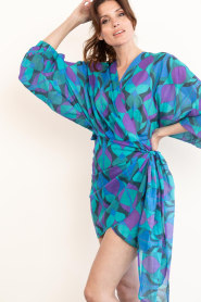 The Belle of the Beach |  Cotton mini dress with print Suzie | green | Picture 5