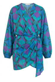 The Belle of the Beach |  Cotton mini dress with print Suzie | green