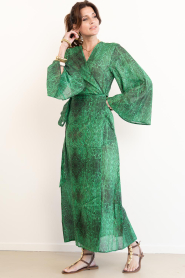 The Belle of the Beach |  Cotton maxi dress with print Josephine | green | Picture 2