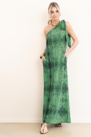 The Belle of the Beach :  One-shoulder maxi dress Ella | green - img3
