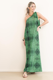 The Belle of the Beach :  One-shoulder maxi dress Ella | green - img4