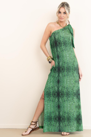 The Belle of the Beach :  One-shoulder maxi dress Ella | green - img7