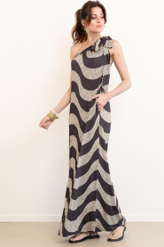 The Belle of the Beach |  One-shoulder maxi dress Ella | black | Picture 3
