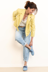 Posa :  Denim boat loafers brushed | blue - img2