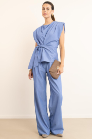Co'Couture :  Wide leg pants Tenny | blue - img2