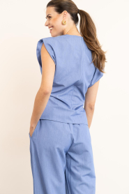 Co'Couture |  Top with knot detail Tenny | blue | Picture 7