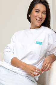 American Vintage |  Boxy fit longsleeve with logo Gix | white | Picture 2