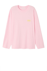 American Vintage |  Boxy fit longsleeve with logo Gix | pink | Picture 1