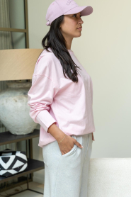 American Vintage |  Boxy fit longsleeve with logo Gix | pink | Picture 5