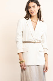 Little Soho |  Thin leather belt Mandy | taupe | Picture 2