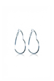Little Soho |  Heart earrings Heart Hoop Medium | silver | Picture 1