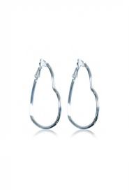 Little Soho |  Heart earrings Heart Hoop Large | silver