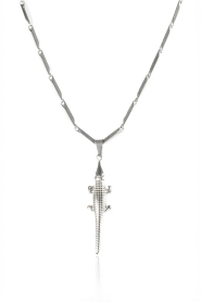 Little Soho |  Necklace with charm Croco | silver