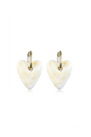 Little Soho |  Earrings with heart Marble | gold | Picture 1