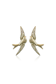 Little Soho |  Earrings Swallow Bird | gold | Picture 1