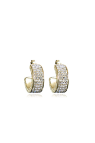 Little Soho |  Earrings with rhinestones Wide | gold | Picture 1