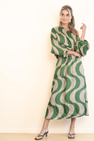 The Belle of the Beach :  Off shoulder maxi dress Alaya | green - img6