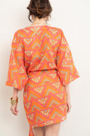 The Belle of the Beach :  Cotton mini dress with print Suzy | orange - img9