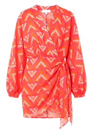 The Belle of the Beach |  Cotton mini dress with print Suzy | orange