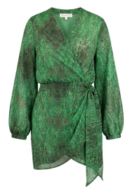 The Belle of the Beach |  Cotton mini dress with print Suzy | green