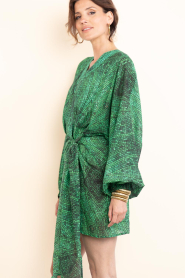 The Belle of the Beach :  Cotton mini dress with print Suzy | green - img9