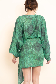 The Belle of the Beach :  Cotton mini dress with print Suzy | green - img10