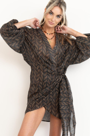 The Belle of the Beach :  Cotton mini dress with print Suzy | copper - img2