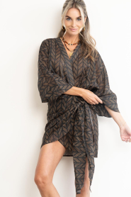 The Belle of the Beach :  Cotton mini dress with print Suzy | copper - img4