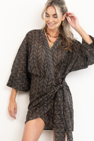 The Belle of the Beach :  Cotton mini dress with print Suzy | copper - img5
