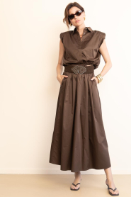 Ibana |  Cotton maxi skirt Sanai | brown | Picture 2