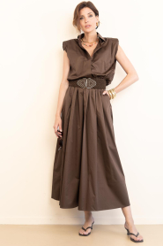 Ibana |  Cotton maxi skirt Sanai | brown | Picture 4