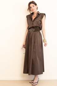 Ibana |  Cotton maxi skirt Sanai | brown | Picture 3